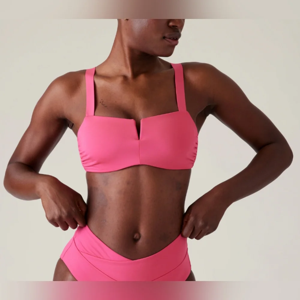 NWT Athleta Square Neck V-Bikini Top 34D/DD
